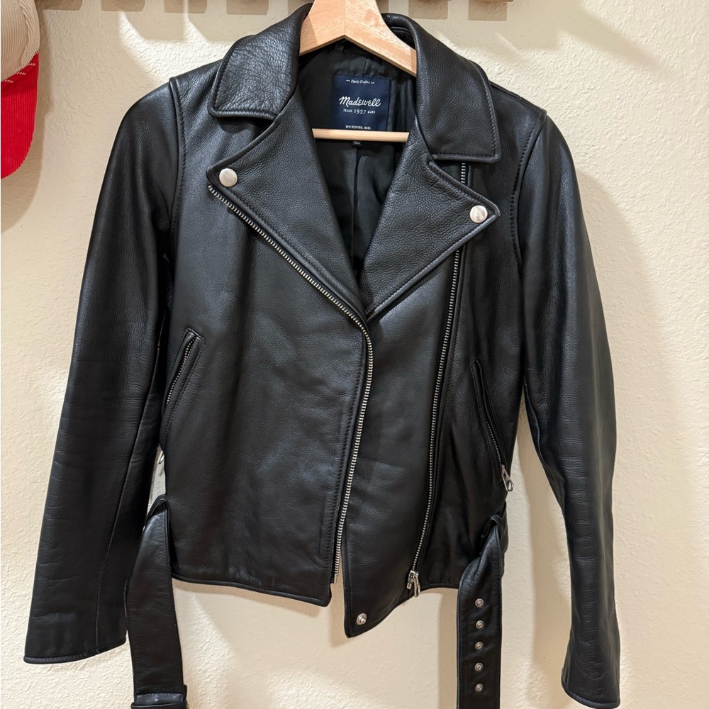 Madewell Black Leather Classic Motorcycle Jacket